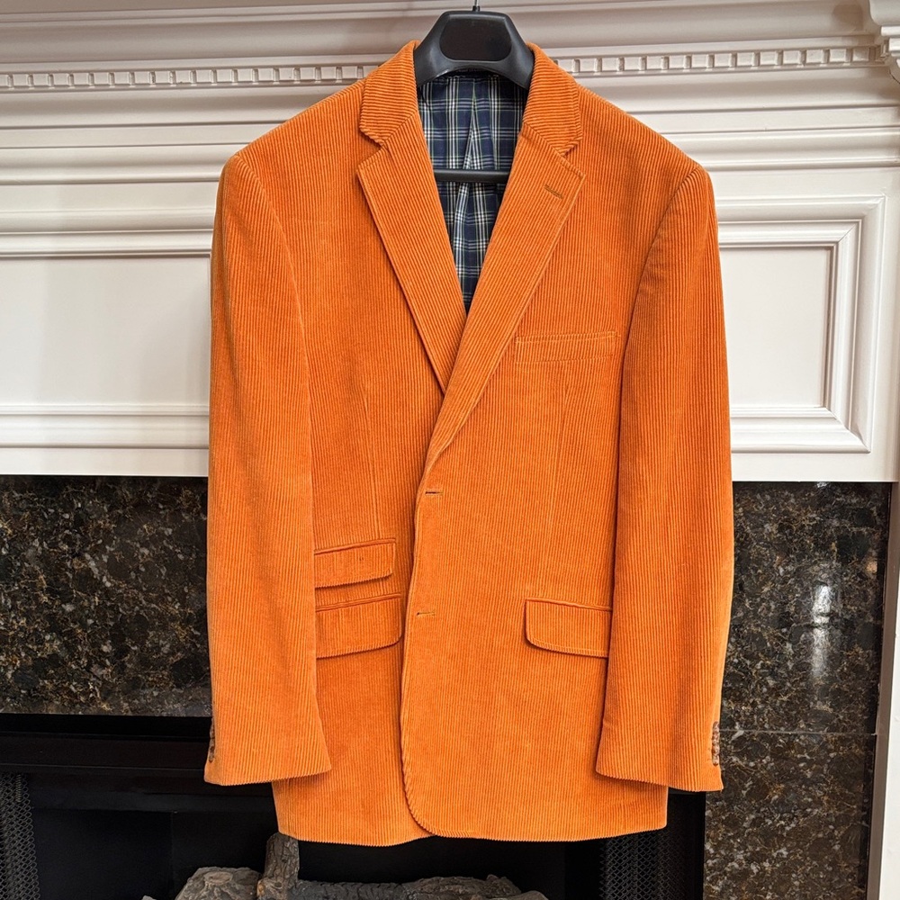 Alan Flusser corduroy orange jacket sz.XL